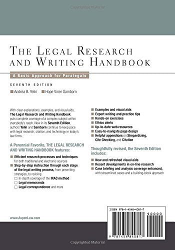 Legal Research and Writing Handbook: A Basic Approach for Paralegals (Aspen College)
