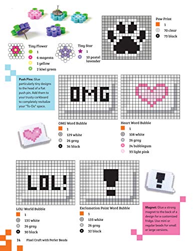 Pixel Craft with Perler Beads: More Than 50 Patterns: Patterns for Hama, Perler, Pyssla, Nabbi, and Melty Beads (Design Originals) Retro 8-Bit Wearables, Jewelry, & Home Decor, Step-by-Step