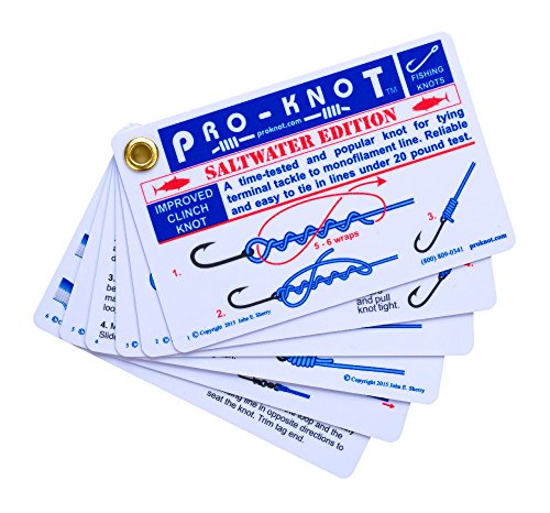 Pro-Knot Saltwater Fishing Knots - Waterproof Plastic Knot Cards | Easy To Follow 12 Best Big Game Fishing Knots