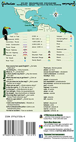 Waterproof Travel Map Of Costa Rica