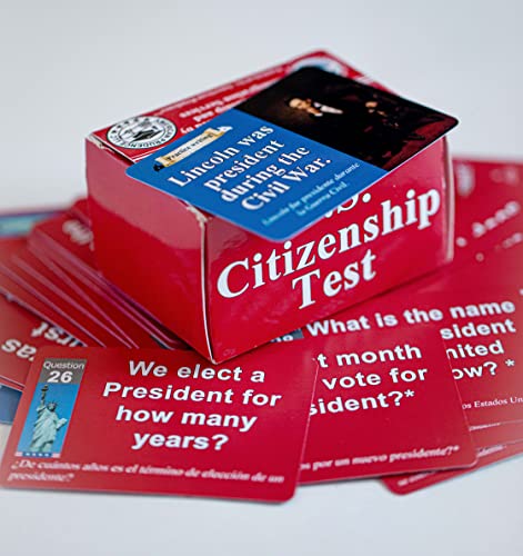 Civics and English flashcards to Study for The US citizenship Test with All 100 USCIS Illustrated Questions and Answers for American Civics and English Proficiency Exams