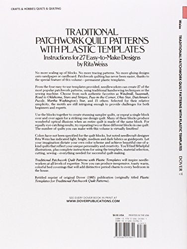 Traditional Patchwork Quilt Patterns: 27 Easy-to-Make Designs with Plastic Templates (Dover Quilting)