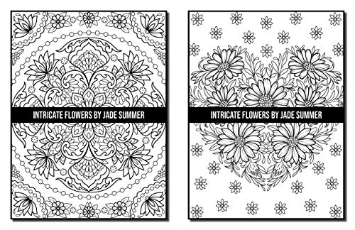 Intricate Flowers: An Adult Coloring Book with 50 Detailed Flower Designs for Relaxation and Stress Relief