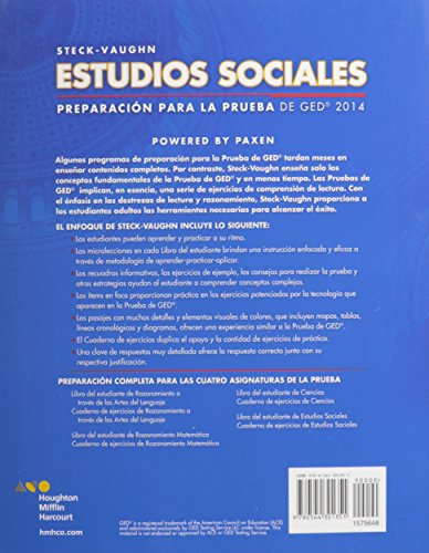 Steck-Vaughn Estudios sociales: Preparacion para la prueba de GED 2014 (Cuaderno De Ejecicios) (Spanish Edition)