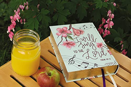 NIV, Artisan Collection Bible, Cloth over Board, Teal Floral, Designed Edges under Gilding, Red Letter, Comfort Print