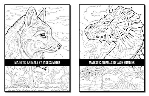 Majestic Animals: An Adult Coloring Book with Beautiful Animals and Relaxing Nature Scenes