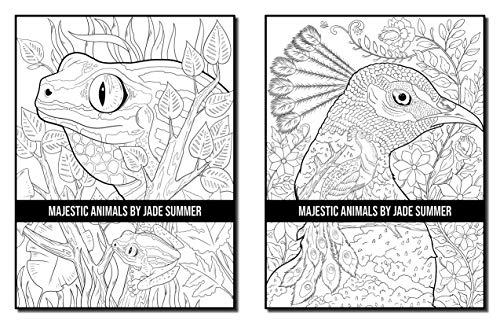 Majestic Animals: An Adult Coloring Book with Beautiful Animals and Relaxing Nature Scenes