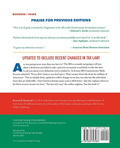 475 Tax Deductions for Businesses and Self-Employed Individuals: An A-to-Z Guide to Hundreds of Tax Write-Offs