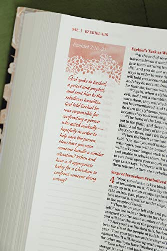 NIV, Journal the Word Bible for Teen Girls, Hardcover, Pink Floral, Red Letter: Includes Over 450 Journaling Prompts!