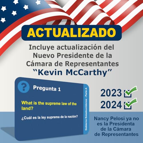 US Citizenship Flash Cards 2023-2024: Study Guide: Ciudadania Americana Spanish and English. 100 Flash Cards incluye Audios Online. USCIS 100 Preguntas y respuestas
