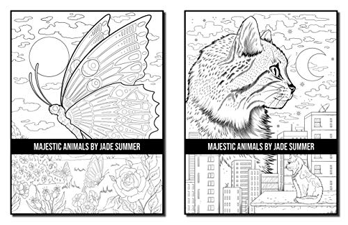 Majestic Animals: An Adult Coloring Book with Beautiful Animals and Relaxing Nature Scenes