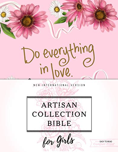 NIV, Artisan Collection Bible for Girls, Cloth over Board, Pink Daisies, Designed Edges under Gilding, Red Letter, Comfort Print