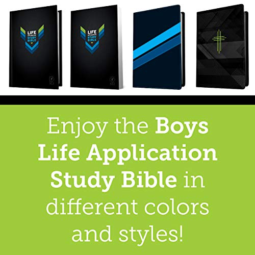 Tyndale NLT Boys Life Application Study Bible, TuTone (LeatherLike, Neon/Black NLT Study Bible for Boys, Foundations for Your Faith Sections
