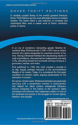 A Vindication of the Rights of Woman (Dover Thrift Editions: Literary Collections)