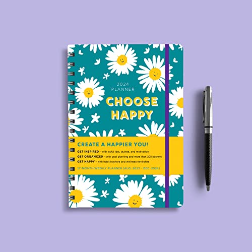 2024 Choose Happy Planner: 17-Month Weekly Happiness Organizer with Inspirational Stickers (Thru December 2024) (Inspire Instant Happiness Calendars & Gifts)