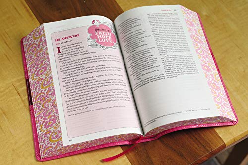 NIV, Bible for Teen Girls, Leathersoft, Pink, Printed Page Edges: Growing in Faith, Hope, and Love