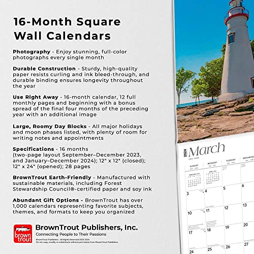 Ohio Places | 2024 12 x 24 Inch Monthly Square Wall Calendar | BrownTrout | USA United States of America Midwest State Nature