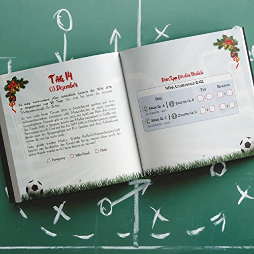Der WM-Adventskalender 2022: Mit spannenden Fakten, großem WM-Quiz, Tipps und Spielplan | 35 x geballter Fußballspaß vom 20.11. - 24.12. (German Edition)