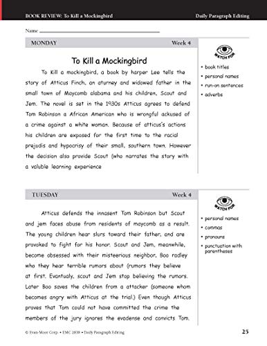 Evan-Moor Daily Paragraph Editing, Grade 8