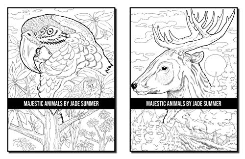 Majestic Animals: An Adult Coloring Book with Beautiful Animals and Relaxing Nature Scenes