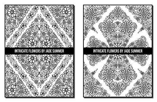 Intricate Flowers: An Adult Coloring Book with 50 Detailed Flower Designs for Relaxation and Stress Relief
