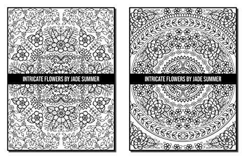 Intricate Flowers: An Adult Coloring Book with 50 Detailed Flower Designs for Relaxation and Stress Relief