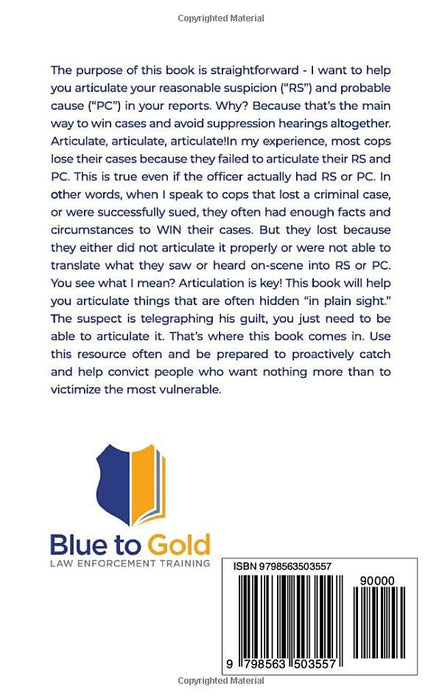 RS/PC Pocket Guide: Articulation Guide for Law Enforcement (Search & Seizure Survival Guides)