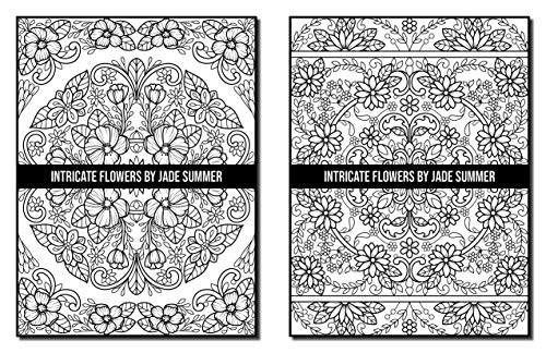 Intricate Flowers: An Adult Coloring Book with 50 Detailed Flower Designs for Relaxation and Stress Relief