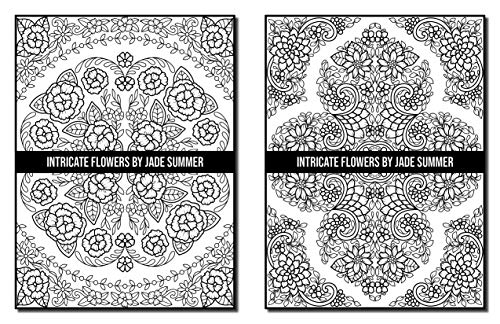 Intricate Flowers: An Adult Coloring Book with 50 Detailed Flower Designs for Relaxation and Stress Relief