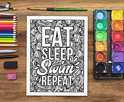 Swimmer Life: A Snarky Adult Coloring Book