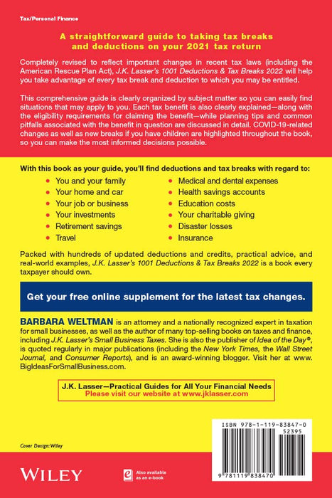 J.K. Lasser's 1001 Deductions and Tax Breaks 2022: Your Complete Guide to Everything Deductible