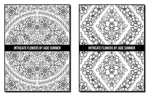 Intricate Flowers: An Adult Coloring Book with 50 Detailed Flower Designs for Relaxation and Stress Relief