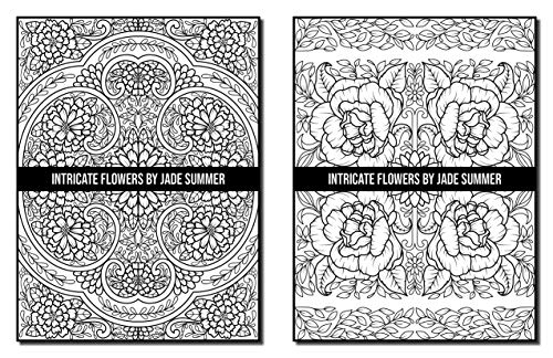 Intricate Flowers: An Adult Coloring Book with 50 Detailed Flower Designs for Relaxation and Stress Relief