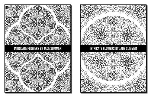 Intricate Flowers: An Adult Coloring Book with 50 Detailed Flower Designs for Relaxation and Stress Relief