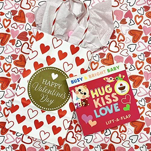 Hug Kiss Love (Children's Lift-a-Flap Board Book Gifts for Little Valentines, Mother's & Father's Day, Birthdays, Ages 0-4) (Busy & Bright Baby)