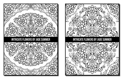 Intricate Flowers: An Adult Coloring Book with 50 Detailed Flower Designs for Relaxation and Stress Relief