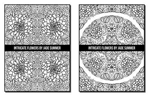 Intricate Flowers: An Adult Coloring Book with 50 Detailed Flower Designs for Relaxation and Stress Relief
