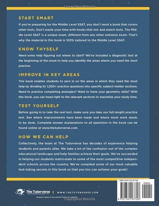 Middle Level SSAT: 1000+ Practice Questions