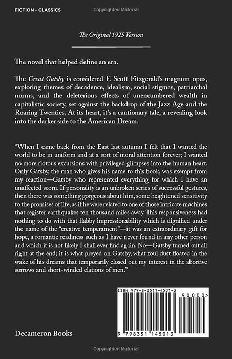 The Great Gatsby: Original 1925 Edition (An F. Scott Fitzgerald Classic Novel)