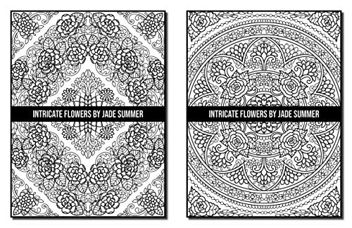 Intricate Flowers: An Adult Coloring Book with 50 Detailed Flower Designs for Relaxation and Stress Relief