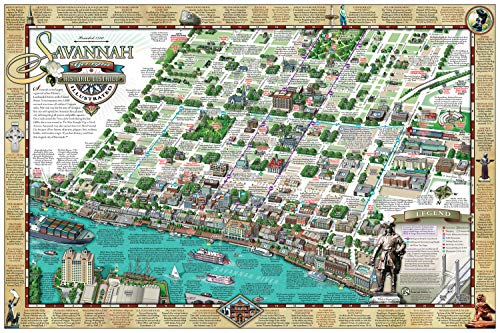Savannah Historic District Illustrated Map.