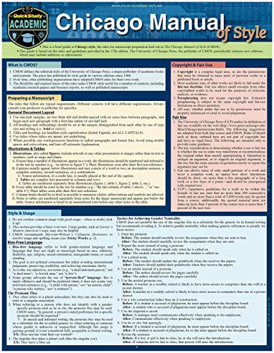 Chicago Manual Of Style Guidelines (Quick Study)