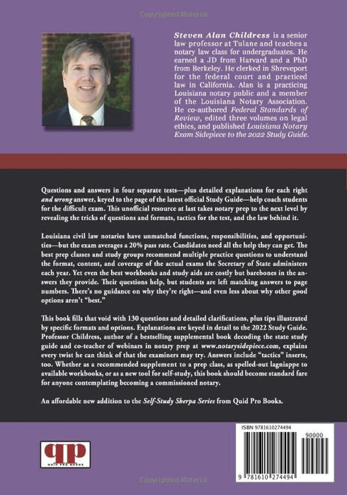 Louisiana Notary Exam Sample Questions and Answers 2022: Explanations Keyed to the Official Study Guide (Self-Study Sherpa Series)