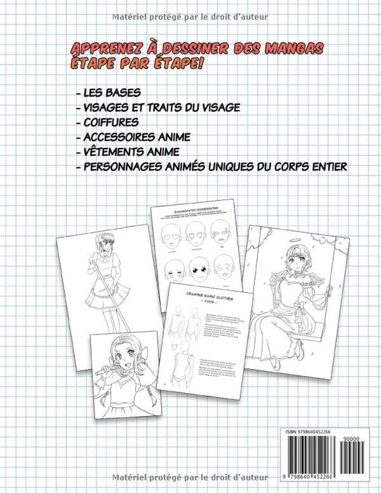Apprendre à dessiner des mangas: Livre de dessin manga étape par étape pour les enfants et adultes (French Edition)
