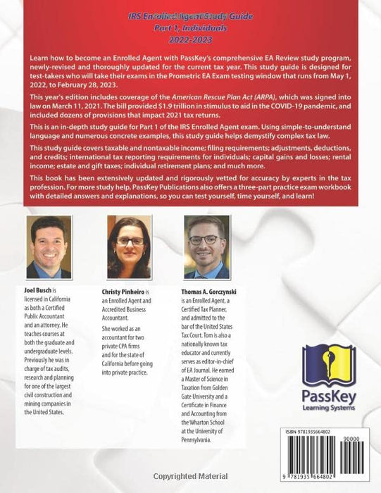 PassKey Learning Systems EA Review, Part 1 Individuals, Enrolled Agent Study Guide: May 1, 2022-February 28, 2023 Testing Cycle (PassKey EA Exam Review May 1, 2022-February 28, 2023 Testing Cycle)