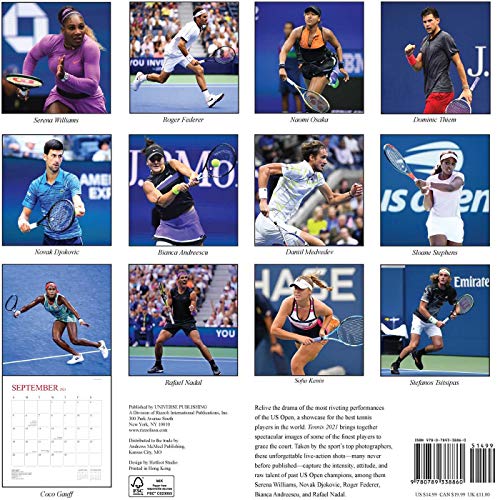 Tennis 2021 Wall Calendar: The Official U.S. Open Calendar