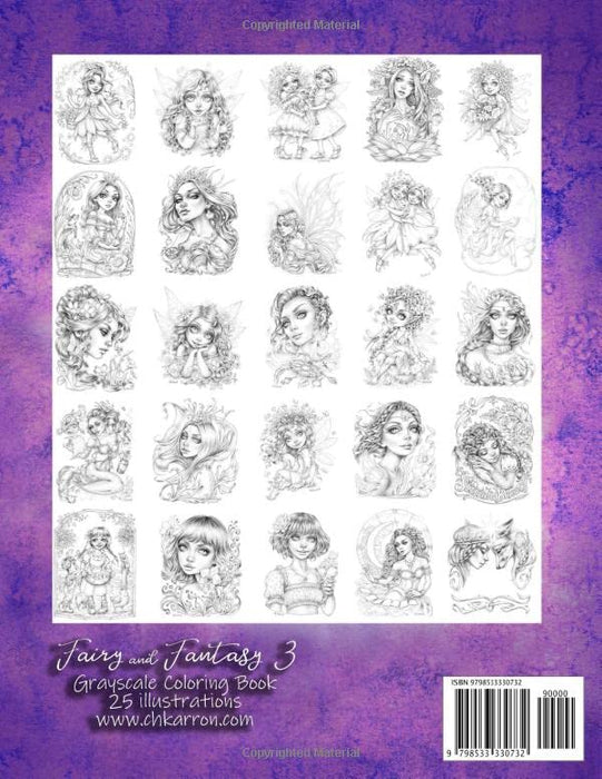 Fairy and Fantasy 3 Grayscale Coloring Book