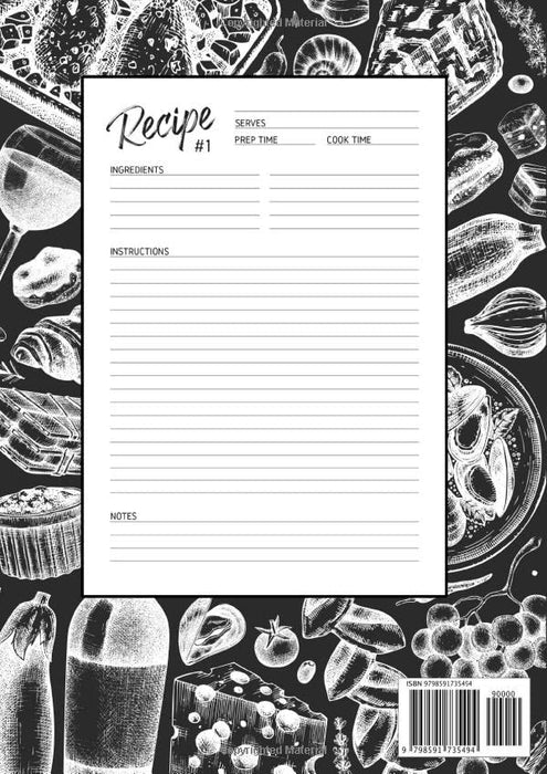 My Recipes Blank Recipe Book To Write In: Empty Family / Personal Cookbook Notebook Journal | 100 Pages